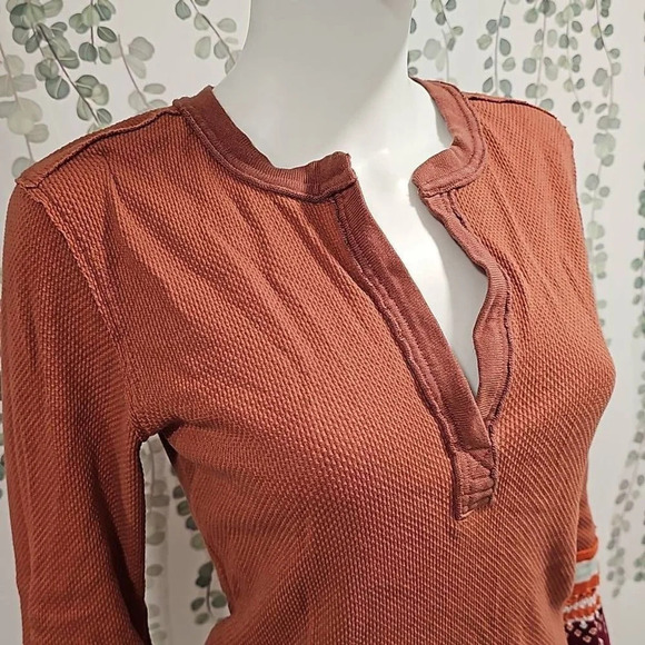 Free People Mikah Notch Neck Top Sz M - Picture 4 of 11